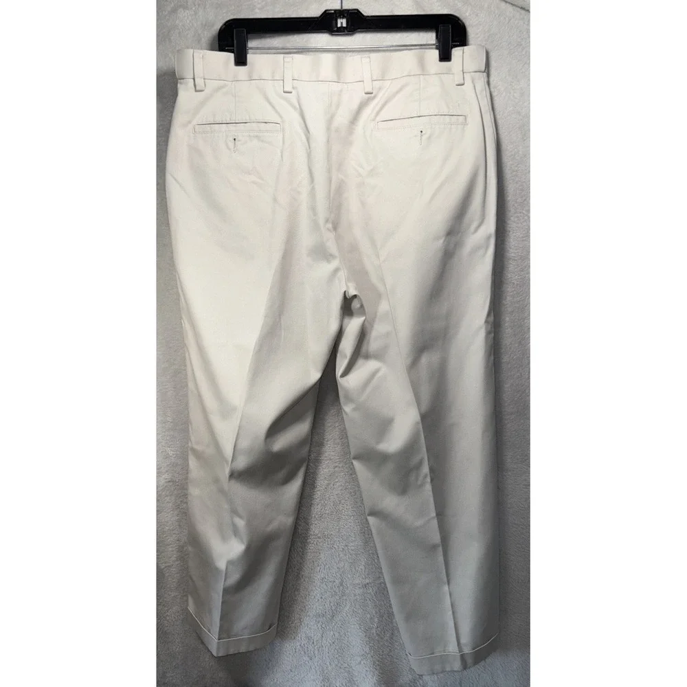 Dockers Khaki Pants Mens Beige Classic Fit Pleated Cotton Flex 34x26